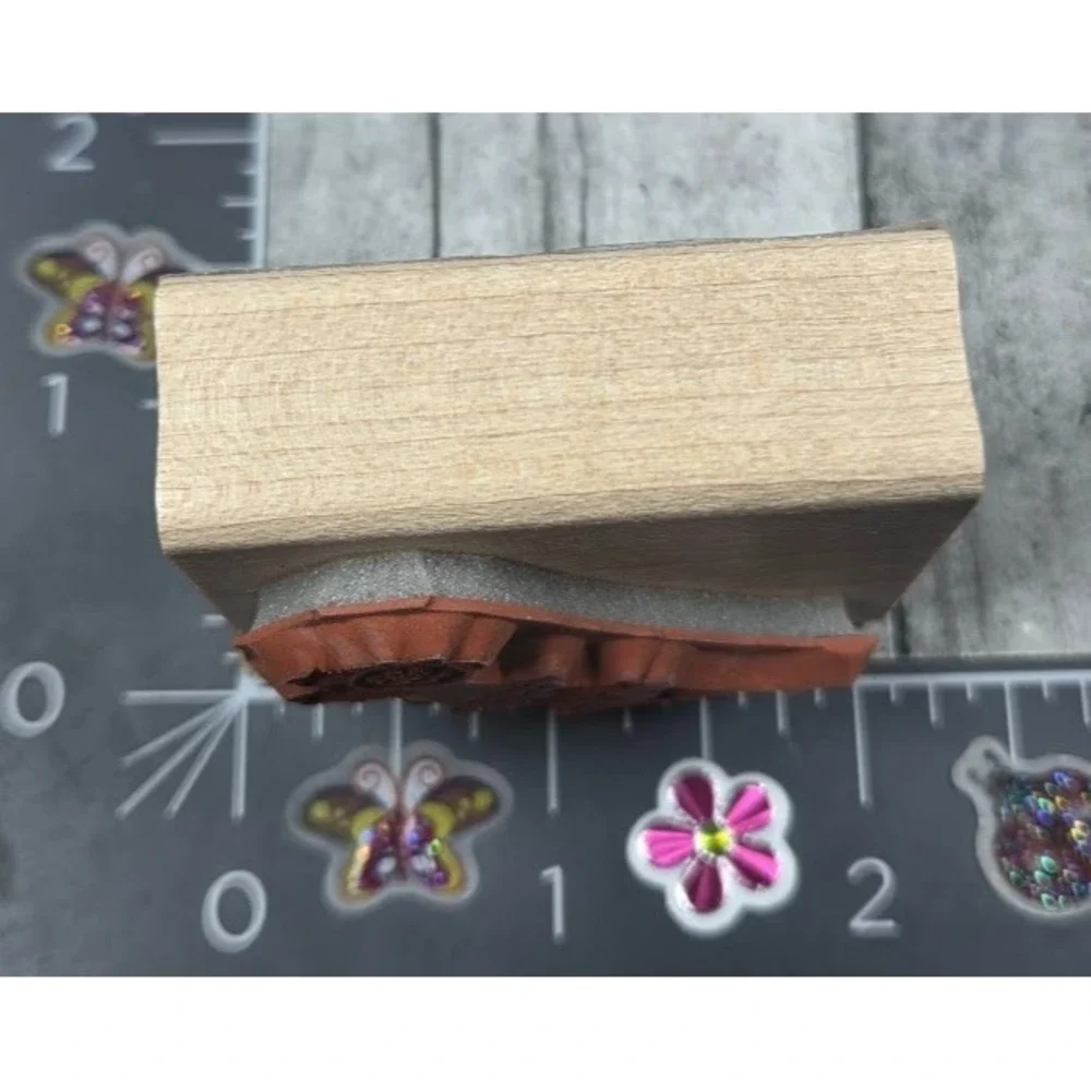 Stampin' Up! Flying Trapeze Bear Swinging Girl Bow Rubber Stamp Wood #F94